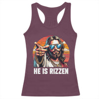 He is Rizzin Racerback Tank Top Funny Jesus Vintage Faith - Wonder Print Shop