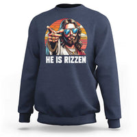 He is Rizzin Sweatshirt Funny Jesus Vintage Faith - Wonder Print Shop