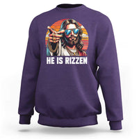 He is Rizzin Sweatshirt Funny Jesus Vintage Faith - Wonder Print Shop