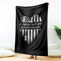 Brain Cancer Awareness Throw Blanket In May We Wear Gray American Flag Heart