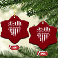 Brain Cancer Awareness Ceramic Ornament In May We Wear Gray American Flag Heart