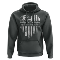 Brain Cancer Awareness Hoodie In May We Wear Gray American Flag Heart