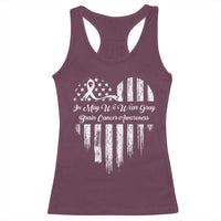 Brain Cancer Awareness Racerback Tank Top In May We Wear Gray American Flag Heart