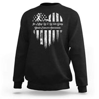 Brain Cancer Awareness Sweatshirt In May We Wear Gray American Flag Heart