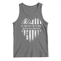 Brain Cancer Awareness Tank Top In May We Wear Gray American Flag Heart