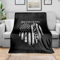 Brain Cancer Warrior Throw Blanket Fight Gray Ribbon American Flag Heart