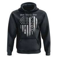 Brain Cancer Warrior Hoodie Fight Gray Ribbon American Flag Heart