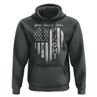 Brain Cancer Warrior Hoodie Fight Gray Ribbon American Flag Heart
