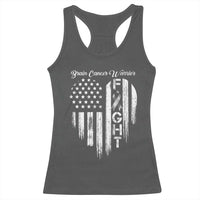 Brain Cancer Warrior Racerback Tank Top Fight Gray Ribbon American Flag Heart