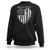 Brain Cancer Warrior Sweatshirt Fight Gray Ribbon American Flag Heart