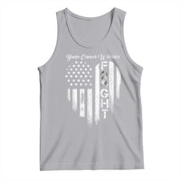 Brain Cancer Warrior Tank Top Fight Gray Ribbon American Flag Heart