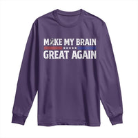 Funny Brain Surgery Recovery Long Sleeve Shirt Make My Brain Great Again Gray Ribbon