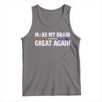 Funny Brain Surgery Recovery Tank Top Make My Brain Great Again Gray Ribbon