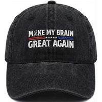 Funny Brain Surgery Recovery Washed Cotton Baseball Cap Make My Brain Great Again Gray Ribbon TS10