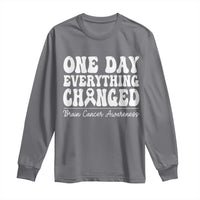Brain Cancer Awareness Long Sleeve Shirt Fight Brain Tumor Cure Groovy