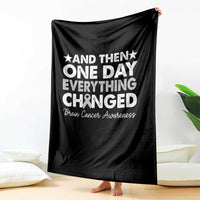 Brain Cancer Awareness Throw Blanket Retro Fight Brain Tumor Cure Gray Ribbon