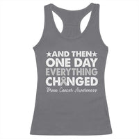 Brain Cancer Awareness Racerback Tank Top Retro Fight Brain Tumor Cure Gray Ribbon