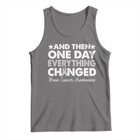 Brain Cancer Awareness Tank Top Retro Fight Brain Tumor Cure Gray Ribbon