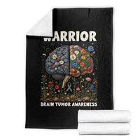 Brain Tumor Warrior Throw Blanket Gray Ribbon Brain Cancer Awareness