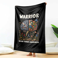 Brain Tumor Warrior Throw Blanket Gray Ribbon Brain Cancer Awareness
