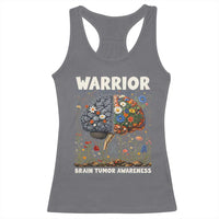 Brain Tumor Warrior Racerback Tank Top Gray Ribbon Brain Cancer Awareness