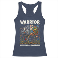Brain Tumor Warrior Racerback Tank Top Gray Ribbon Brain Cancer Awareness