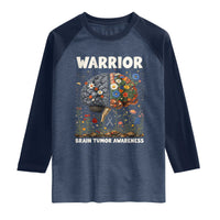 Brain Tumor Warrior Raglan Shirt Gray Ribbon Brain Cancer Awareness