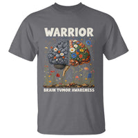 Brain Tumor Warrior T Shirt Gray Ribbon Brain Cancer Awareness