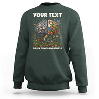 Personalized Brain Tumor Warrior Sweatshirt Custom Name Gray Ribbon Brain Cancer Awareness