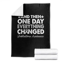Glioblastoma Awareness Throw Blanket Retro Fight Brain Tumor Cure Gray Ribbon