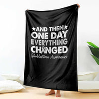Glioblastoma Awareness Throw Blanket Retro Fight Brain Tumor Cure Gray Ribbon