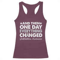 Glioblastoma Awareness Racerback Tank Top Retro Fight Brain Tumor Cure Gray Ribbon