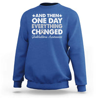 Glioblastoma Awareness Sweatshirt Retro Fight Brain Tumor Cure Gray Ribbon