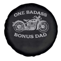 One Badass Bonus Dad Spare Tire Cover Funny Stepdad Motorcycle Graphic Mens Biker