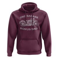 One Badass Bonus Dad Hoodie Funny Stepdad Motorcycle Graphic Mens Biker