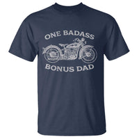 One Badass Bonus Dad T Shirt Funny Stepdad Motorcycle Graphic Mens Biker