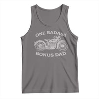 One Badass Bonus Dad Tank Top Funny Stepdad Motorcycle Graphic Mens Biker