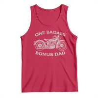 One Badass Bonus Dad Tank Top Funny Stepdad Motorcycle Graphic Mens Biker