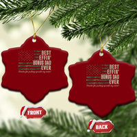 Best Effin’ Bonus Dad Ever Ceramic Ornament Step Dad Camo American Flag Camouflage