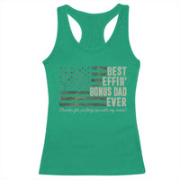 Best Effin’ Bonus Dad Ever Racerback Tank Top Step Dad Camo American Flag Camouflage