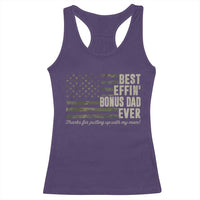 Best Effin’ Bonus Dad Ever Racerback Tank Top Step Dad Camo American Flag Camouflage