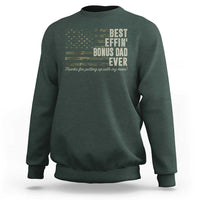 Best Effin’ Bonus Dad Ever Sweatshirt Step Dad Camo American Flag Camouflage