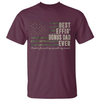 Best Effin’ Bonus Dad Ever T Shirt Step Dad Camo American Flag Camouflage