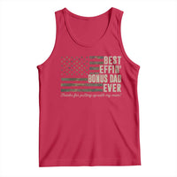 Best Effin’ Bonus Dad Ever Tank Top Step Dad Camo American Flag Camouflage