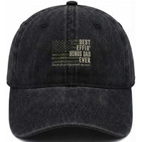 Best Effin’ Bonus Dad Ever Washed Cotton Baseball Cap Step Dad Camo American Flag Camouflage