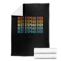 Best Stepdad Ever Throw Blanket Funny Retro Stepdad Bonus Dad