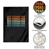 Best Stepdad Ever Garden Flag Funny Retro Stepdad Bonus Dad