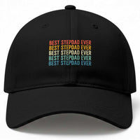 Best Stepdad Ever Baseball Cap Funny Retro Stepdad Bonus Dad