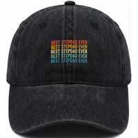 Best Stepdad Ever Washed Cotton Baseball Cap Funny Retro Stepdad Bonus Dad