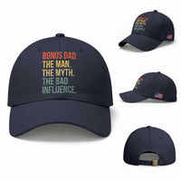 Bonus Dad Baseball Cap The Man Myth Bad Influence Funny Step Dad